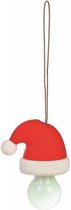 kersthanger kerstmuts lamp 5,5 x 2 cm rood/wit