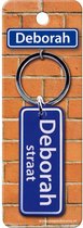 sleutelhanger Deborah straat 9 x 3 cm staal blauw