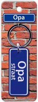 sleutelhanger straatnaam Opa 9 cm staal blauw