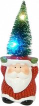 kerstman met boom 5,5 x 13 cm led rood/wit/groen