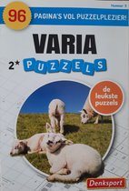Denksport Varia 2 sterren puzzelboek - 96 Varia puzzels - Kruiswoord Zweeds Woordzoeker Sudoku - schaap