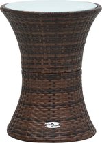 vidaXL Tuinbijzettafel trommelvormig poly rattan bruin