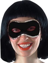 verkleedmasker pailletten zwart/zilver one-size