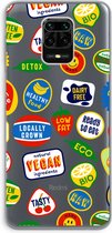 Case Company® - Xiaomi Redmi Note 9 Pro hoesje - Fruitsticker - Soft Cover Telefoonhoesje - Bescherming aan alle Kanten en Schermrand