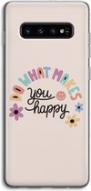 Case Company® - Samsung Galaxy S10 4G hoesje - Happy days - Soft Cover Telefoonhoesje - Bescherming aan alle Kanten en Schermrand