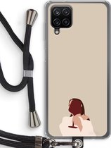 Case Company® - Samsung Galaxy A12 hoesje met Koord - I drink wine - Telefoonhoesje met Zwart Koord - Bescherming aan alle Kanten en Over de Schermrand