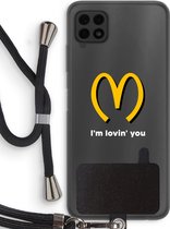 Case Company® - Samsung Galaxy A22 4G hoesje met Koord - I'm lovin' you - Telefoonhoesje met Zwart Koord - Bescherming aan alle Kanten en Over de Schermrand