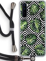 Case Company® - OnePlus Nord hoesje met Koord - Geometrische jungle - Telefoonhoesje met Zwart Koord - Bescherming aan alle Kanten en Over de Schermrand