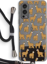 Case Company® - OnePlus Nord 2 5G hoesje met Koord - Alpacas - Telefoonhoesje met Zwart Koord - Bescherming aan alle Kanten en Over de Schermrand