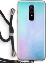 Case Company® - OnePlus 6 hoesje met Koord - Mist pastel - Telefoonhoesje met Zwart Koord - Bescherming aan alle Kanten en Over de Schermrand