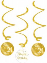 swirlslingers 21 jaar 70 cm goud/wit 3 stuks