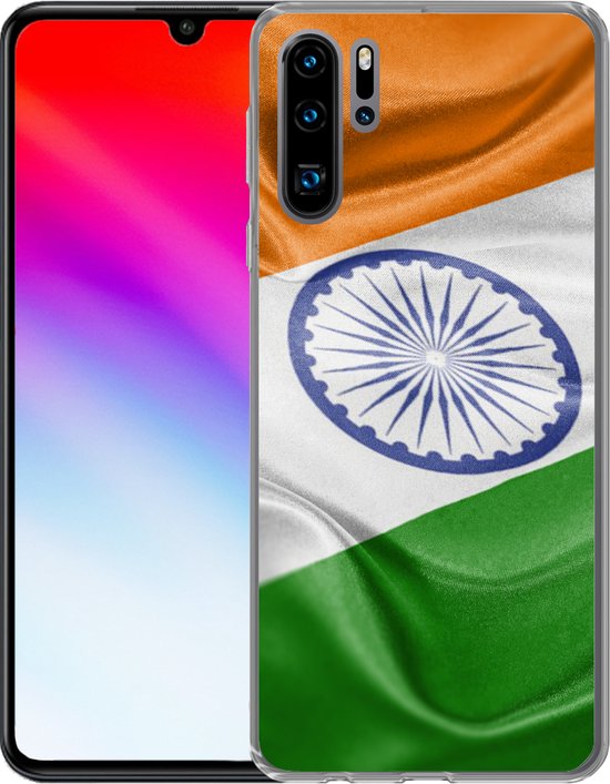 Coque Huawei P30 Pro - Gros plan du drapeau de l'Inde - Coque de téléphone en Siliconen
