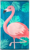 vlag Flamingo junior 150 x 90 cm polyester blauw/groen/roze