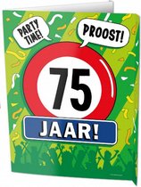 uithangbord 75 jaar 60 x 45 cm karton groen