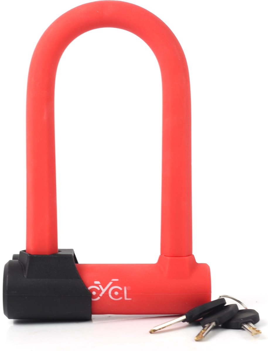 CYCL Red Lock - Beugelslot met veiligheidskabel - 20x13x8 cm