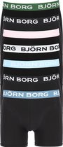 Björn Borg boxershorts Essential (7-pack) - heren boxers normale lengte - zwart met gekleurde tailleband -  Maat: L