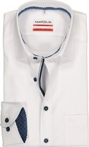MARVELIS modern fit overhemd - mouwlengte 7 - wit (contrast) - Strijkvrij - Boordmaat: 39