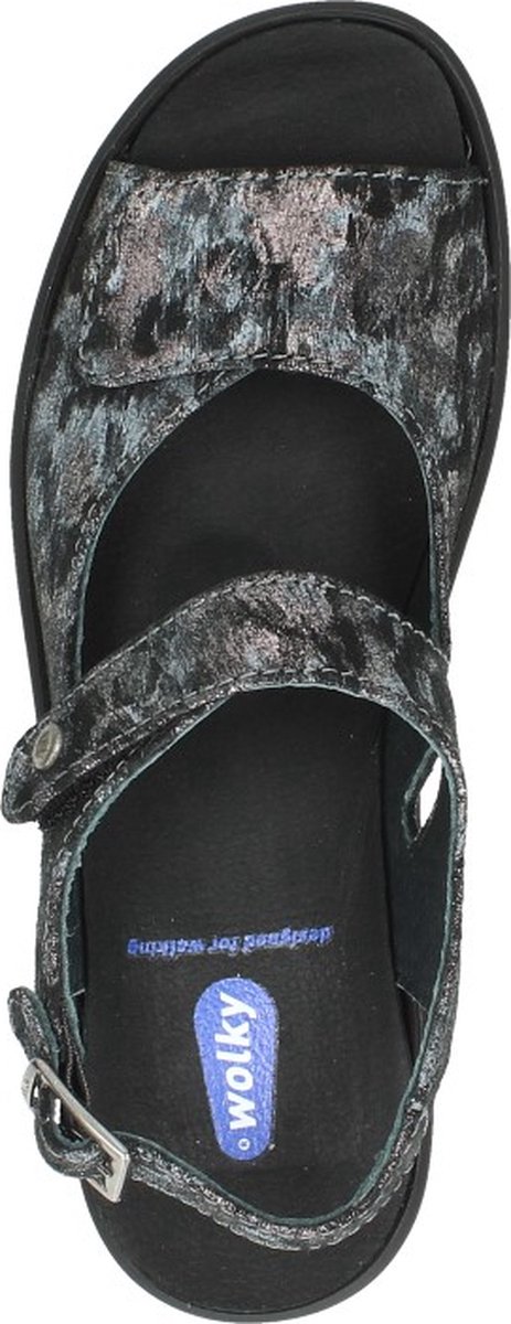 Wolky Sandalen Scala zwart geprint suede | bol.com