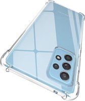 DrPhone SC6 TPU Hoesje - Siliconen Bumper Case met Verstevigde randen – Geschikt voor Galaxy S22 - Vier Hoeken - Transparant