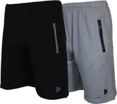 2-Pack Donnay Joggingshort - Sportshort - Heren - Maat XL - Black/Silver-marl