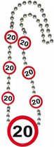 ketting verkeersbord 20 jaar 50 x 7 x 1 cm rood/wit