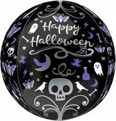 folieballon Moonlight Halloween 40 x 38 cm zwart/paars