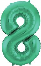 cijferballon 8 junior 86 cm folie groen
