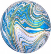 folieballon Marblez Blue 45 cm metallic