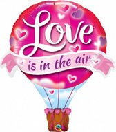 folieballon Love is in the air 107 cm roze/blauw/bruin