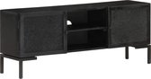 Tv meubel 115x30x46 cm massief mangohout zwart