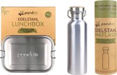 Pandoo Classic Thermosfles en Lunchbox Set - 1200 ml - RVS Thermosfles - Geïsoleerde Lunchbox - Herbruikbaar