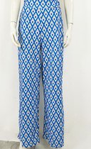 Pantalon met print | blauw | kan gedragen worden t/m maat L