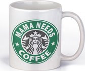 Mok MAMA NEEDS COFFEE | starbucks groen | cadeau voor haar bedrukte cadeaumok | moederdag | verjaardag | vrouw