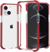 iPhone 13 Backcover Bumper Hoesje - Back cover - case - Apple iPhone 13 - Transparant / Rood