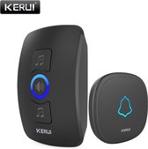 Draadloze Deurbel - Waterdichte Touch Knop - Home Security - Welkom Smart Klokkenspel - Deurbel Alarm - Led Light - 32 Nummers - Zwart (A)