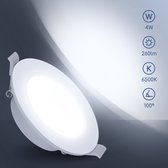 Aigostar 10WFK - LED Inbouwspot - Ronde plafondspots (Ø98 mm) - Spotjes verlichting - 6500K - Wit
