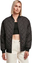 Urban Classics Bomber jacket -XS- Oversized Diamond Quilted Zwart