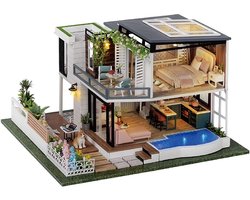 Cute Room DIY Miniatuur Houten Poppenhuis Villa Bouwpakket - Huisje maken
