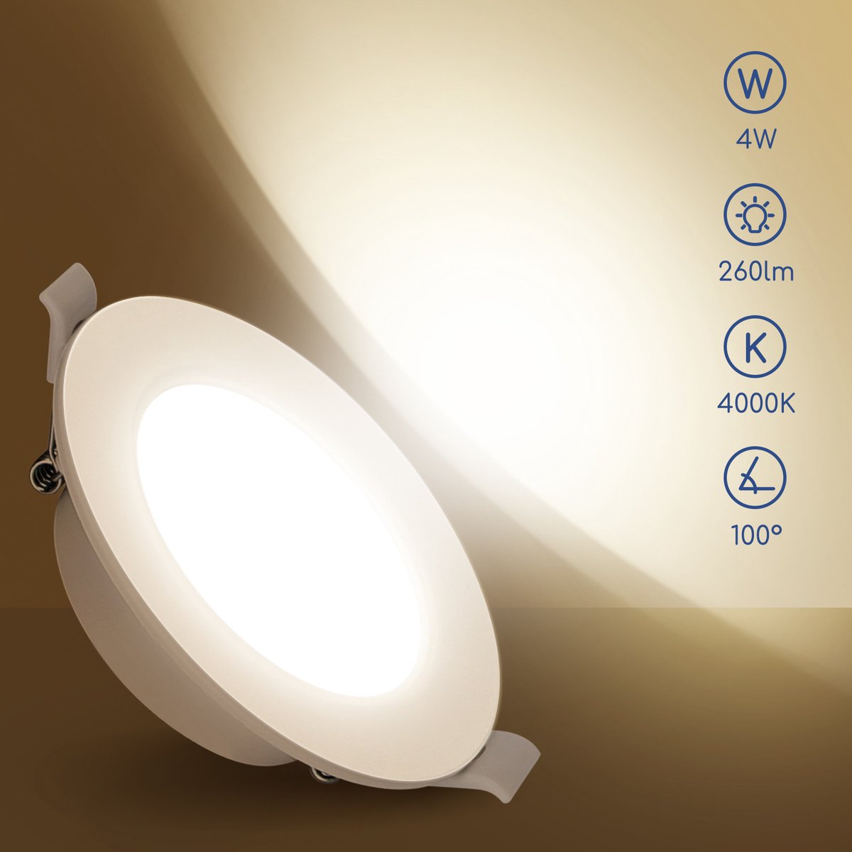 Aigostar - LED inbouwspot Backlit - 4W vervangt 50W - 4000K helder wit licht