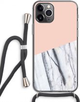 Case Company® - iPhone 11 Pro hoesje met Koord - A touch of peach - Telefoonhoesje met Zwart Koord - Extra Bescherming aan alle Kanten en Over de Schermrand