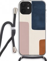 Case Company® - iPhone 12 mini hoesje met Koord - Geo #5 - Telefoonhoesje met Zwart Koord - Extra Bescherming aan alle Kanten en Over de Schermrand