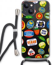 Case Company® - iPhone 13 hoesje met Koord - Fruitsticker - Telefoonhoesje met Zwart Koord - Extra Bescherming aan alle Kanten en Over de Schermrand