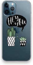 Case Company® - iPhone 12 Pro hoesje - Hey you cactus - Soft Cover Telefoonhoesje - Bescherming aan alle Kanten en Schermrand