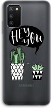 Case Company® - Samsung Galaxy A03S hoesje - Hey you cactus - Soft Cover Telefoonhoesje - Bescherming aan alle Kanten en Schermrand