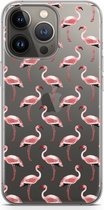 Case Company® - iPhone 13 Pro hoesje - Flamingo - Soft Cover Telefoonhoesje - Bescherming aan alle Kanten en Schermrand