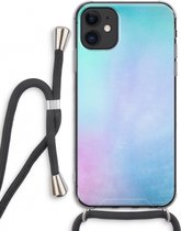 Case Company® - iPhone 11 hoesje met Koord - Mist pastel - Telefoonhoesje met Zwart Koord - Extra Bescherming aan alle Kanten en Over de Schermrand