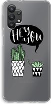 Case Company® - Samsung Galaxy A32 5G hoesje - Hey you cactus - Soft Cover Telefoonhoesje - Bescherming aan alle Kanten en Schermrand