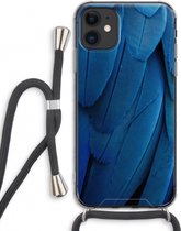 Case Company® - iPhone 11 hoesje met Koord - Pauw - Telefoonhoesje met Zwart Koord - Extra Bescherming aan alle Kanten en Over de Schermrand