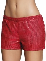 Hotpants Sequins rood maat M