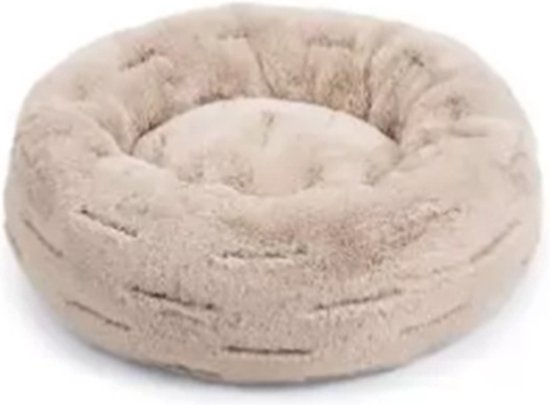 Designed by Lotte Xanto - Hondenmand - Rond - Pluche - Beige - 70x28 cm